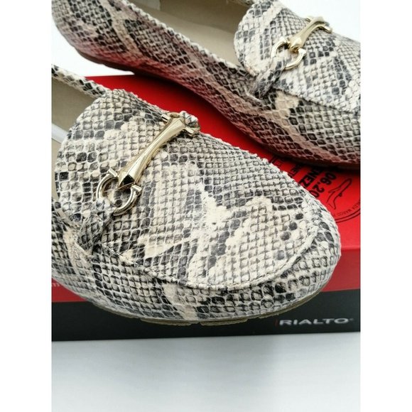 Rialto Guiding Loafer Flats Snakeskin Print Women's US 7.5W Wide New - Picture 8 of 12